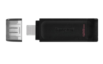Kingston USB zibatmiņa 128GB USB-C DT70, melns