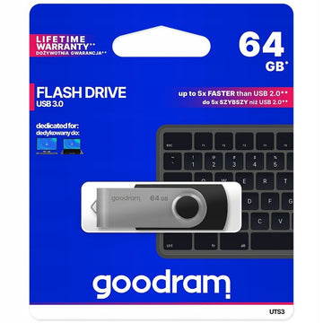 Goodram USB zibatmiņa 64GB USB 3.0 Twister, melns