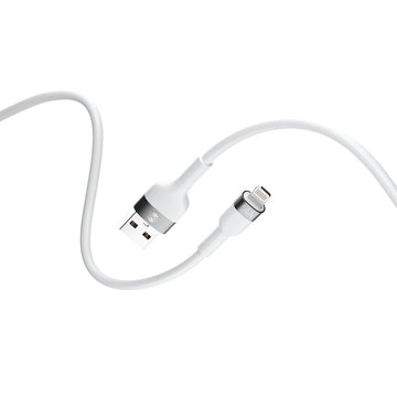 Kabelis Forever Flexible USB - Lightning 1,0 m 2.4A, balts