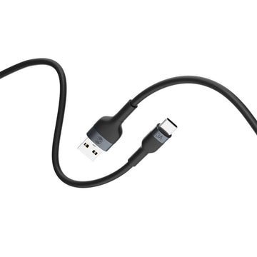 Forever kabelis Flexible USB - USB-C 1,0 m 3A, melns