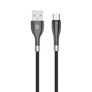 Forever kabelis Sleek USB - USB-C 1,0 m 3A, melns