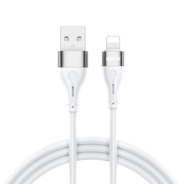 BWOO Kabelis USB - Lightning 1m 3A Minimālisma Silikona Balts X280L
