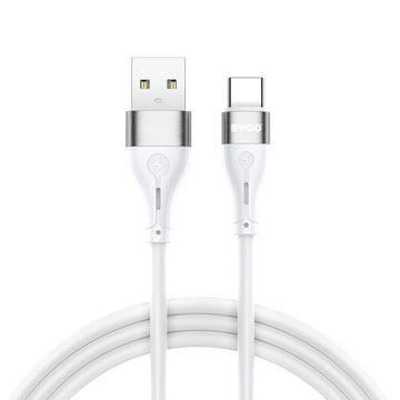 BWOO Kabelis USB - USB-C 1m 3A Minimālisma Silikona Balts X280C