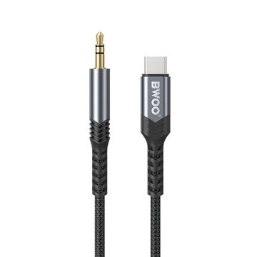 BWOO kabelis AUX 3,5 mm — USB-C BO-AUX066 melns