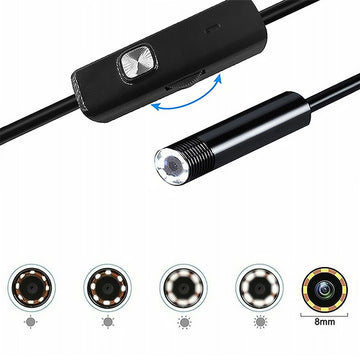 Endoskopa kamera ar 2 m objektīvu, 8/7/5,5 mm USB-C/Micro-USB LTC