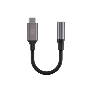 Forever adapteris audio AJC-01 jack 3,5 mm - USB-C, melns