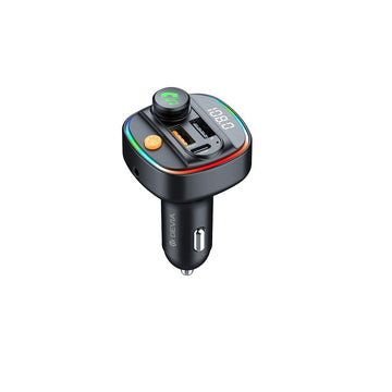 Devia raidītājs FM Smart Bluetooth MP3 automašīnas lādētājs PD 30W 1x USB-C 2x USB 3A melns