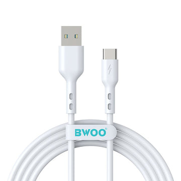 BWOO kabelis USB - USB-C 2m 3A, balts