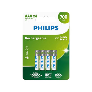PHILIPS uzlādējamas baterijas AAA NiMH 700mAh 4gab.