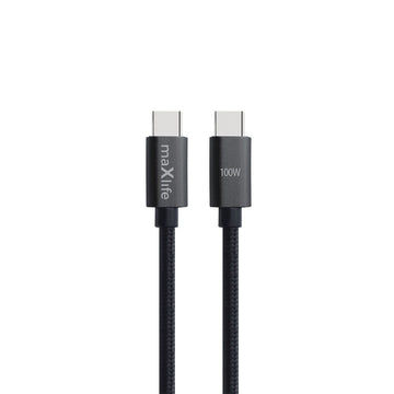 Maxlife kabelis MXUC-12 USB-C - USB-C 2,0 m 100W, melns
