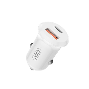 XO auto lādētājs CC69 PD 30W QC 1x USB 1x USB-C, balts