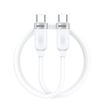 BWOO kabelis 65W USB-C - USB-C 1m, balts