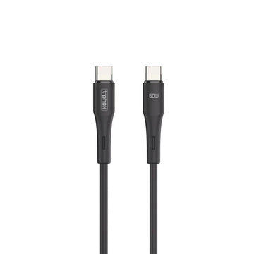 T-Phox kabelis Gentle USB-C/USB-C 60W, melns