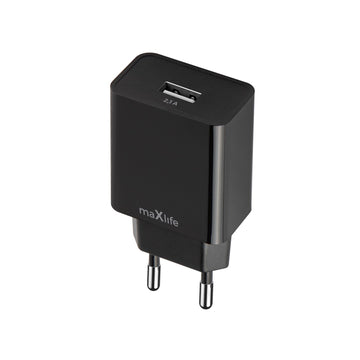 Maxlife lādētājs MXTC-11 1x USB-A 2,1A, melns