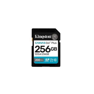 Kingston atmiņas karte 256GB SDXC Canvas Go Plus Gen4 200MB/s C10 UHS-I U3 V30