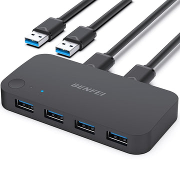 BENFEI USB 3.0 sadalītājs ar 4 portiem četrām ierīcēm, melns