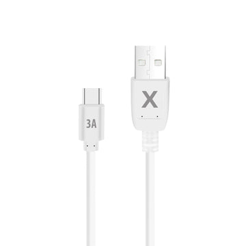 Maxlife USB–USB-C kabelis, 0,5 m, 3 A, balts