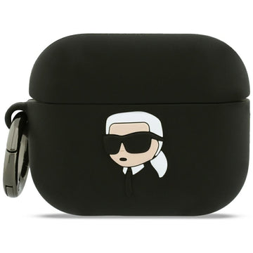 Karl Lagerfeld silikona „Karl Head“ 3D maciņš AirPods Pro 3, melns