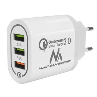 Maclean Energy MCE479W 3xUSB lādētājs QC 3.0