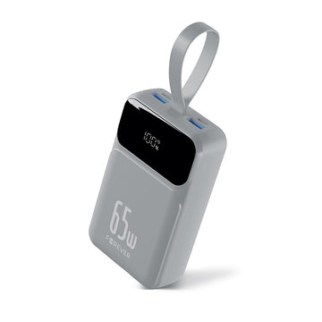 Forever ārējais akumulators Vibe-TB65 PD QC 65 W 20 000 mAh, sudraba krāsā