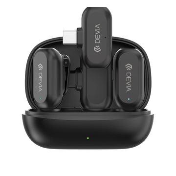 Devia viedtālruņa mikrofons ar USB-C savienojumu, bezvadu, 2-in-1, melns