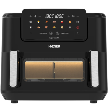 Haeger AF-D10.010B Super Cook Karstā gaisa cepšanas ierīce 10L (2 x 5L) 2600W