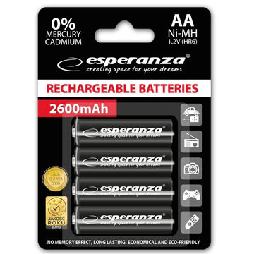 Esperanza EZA106 precharged HR6 2600 mAh Always Ready blistera iepakojumā 4 gab.