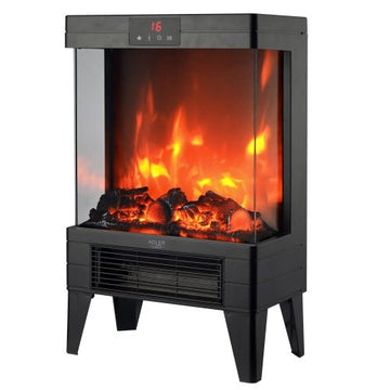 Elektriskais kamīns ar tālvadības pulti | 3D liesmas efekts | 2 siltuma līmeņi 1000W - 2000W | ar termostatu