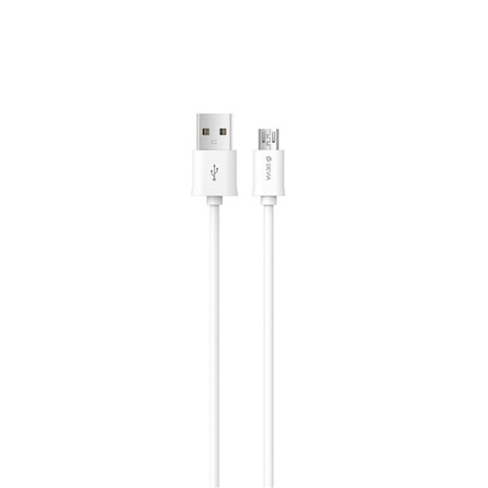 Devia kabelis Smart EC081 USB - MicroUSB 1,0 m 2,1A, balts