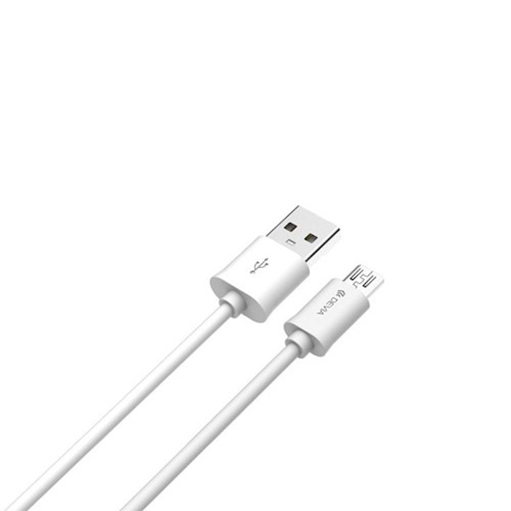 Devia kabelis Smart EC081 USB - MicroUSB 1,0 m 2,1A, balts