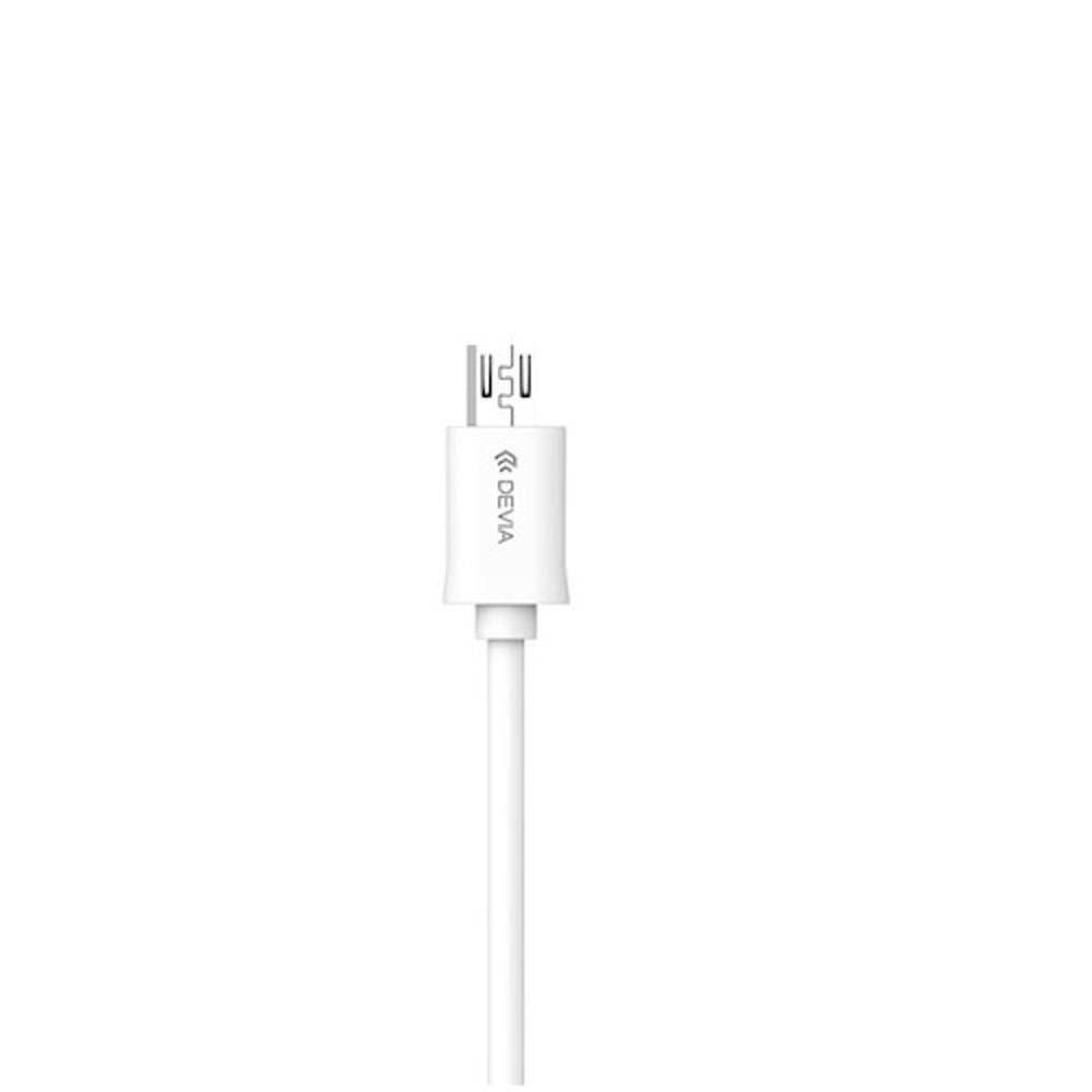 Devia kabelis Smart EC081 USB - MicroUSB 1,0 m 2,1A, balts