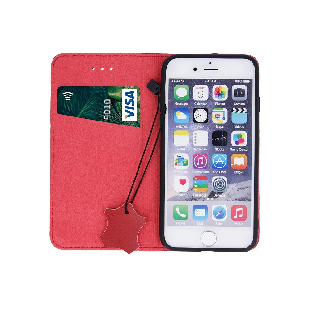 Īstas ādas Smart Pro iPhone 17 Pro 6,3" sarkanbrūns