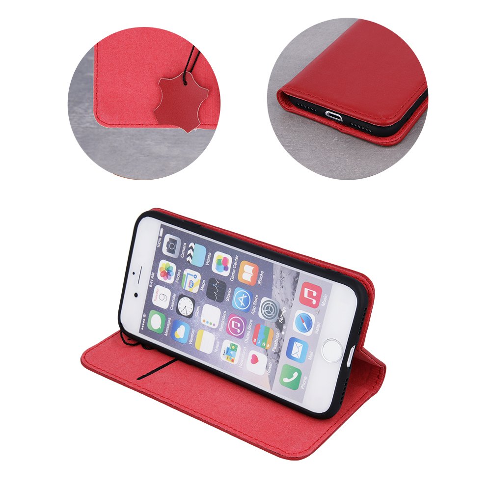 Īstas ādas Smart Pro iPhone 17 Pro 6,3" sarkanbrūns