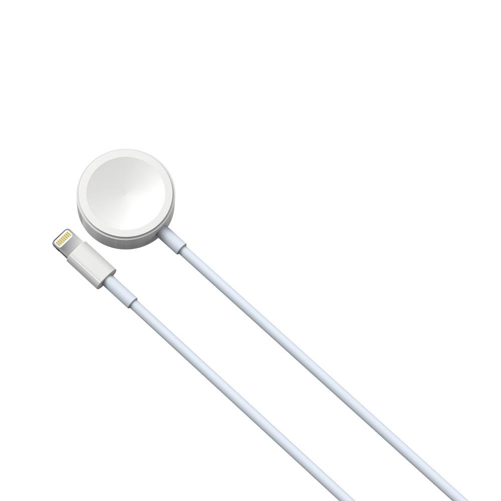 Devia kabelis 2/1 Smart EA199 USB - Lightning, balts ar induktīvu magnētisku lādētāju Apple Watch pulkstenim