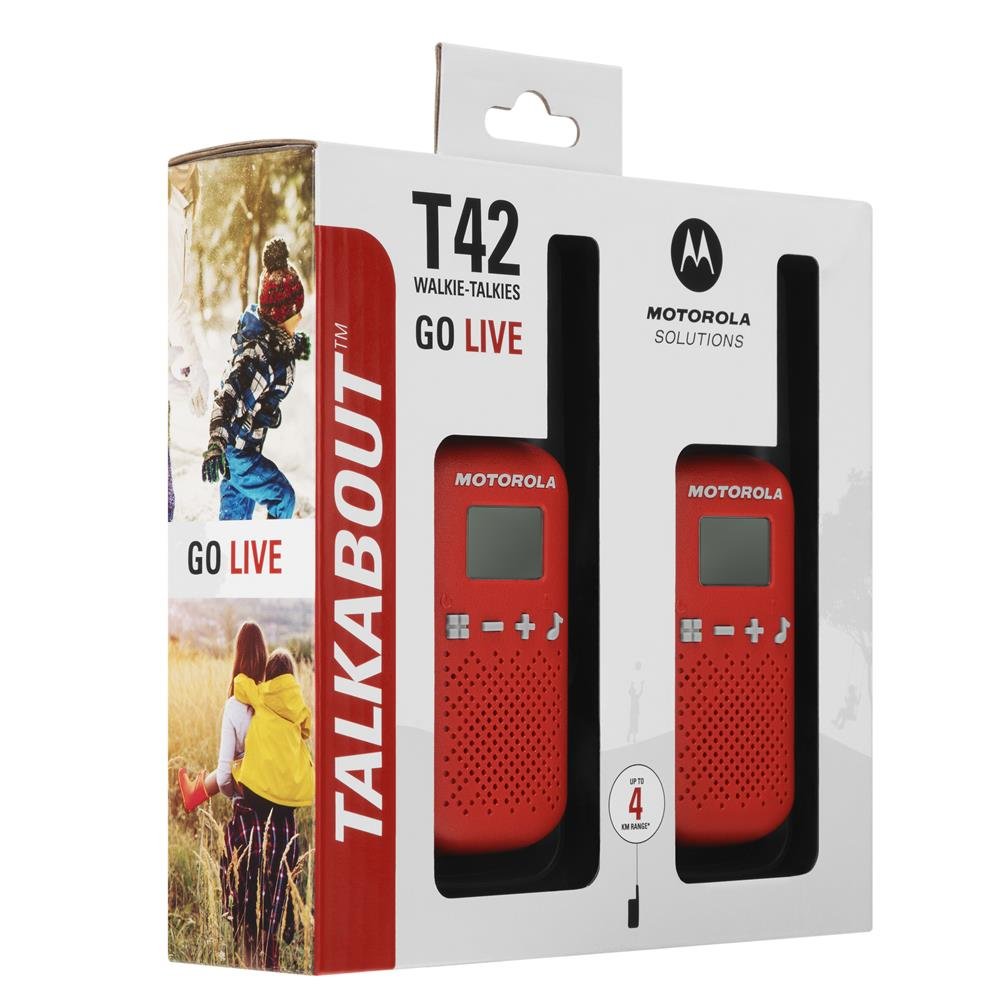 Motorola Talkabout T42 divu tālruņu komplekts, sarkans