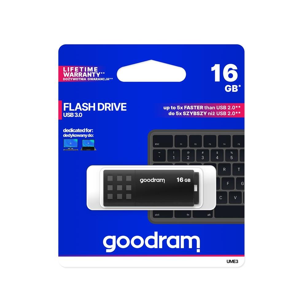 Goodram USB zibatmiņa 16GB USB 3.0 UME3, melns