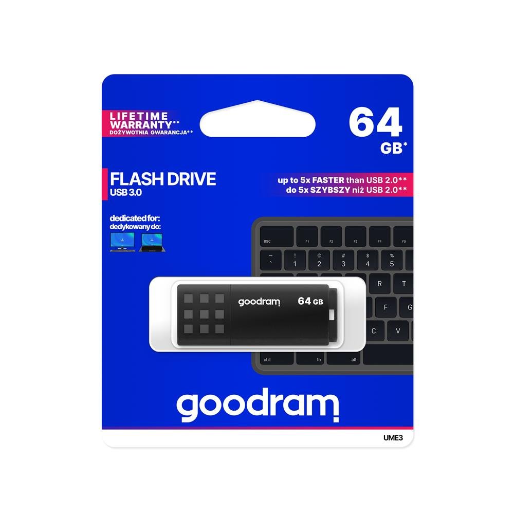 Goodram USB zibatmiņa 64GB USB 3.0 UME3, melns