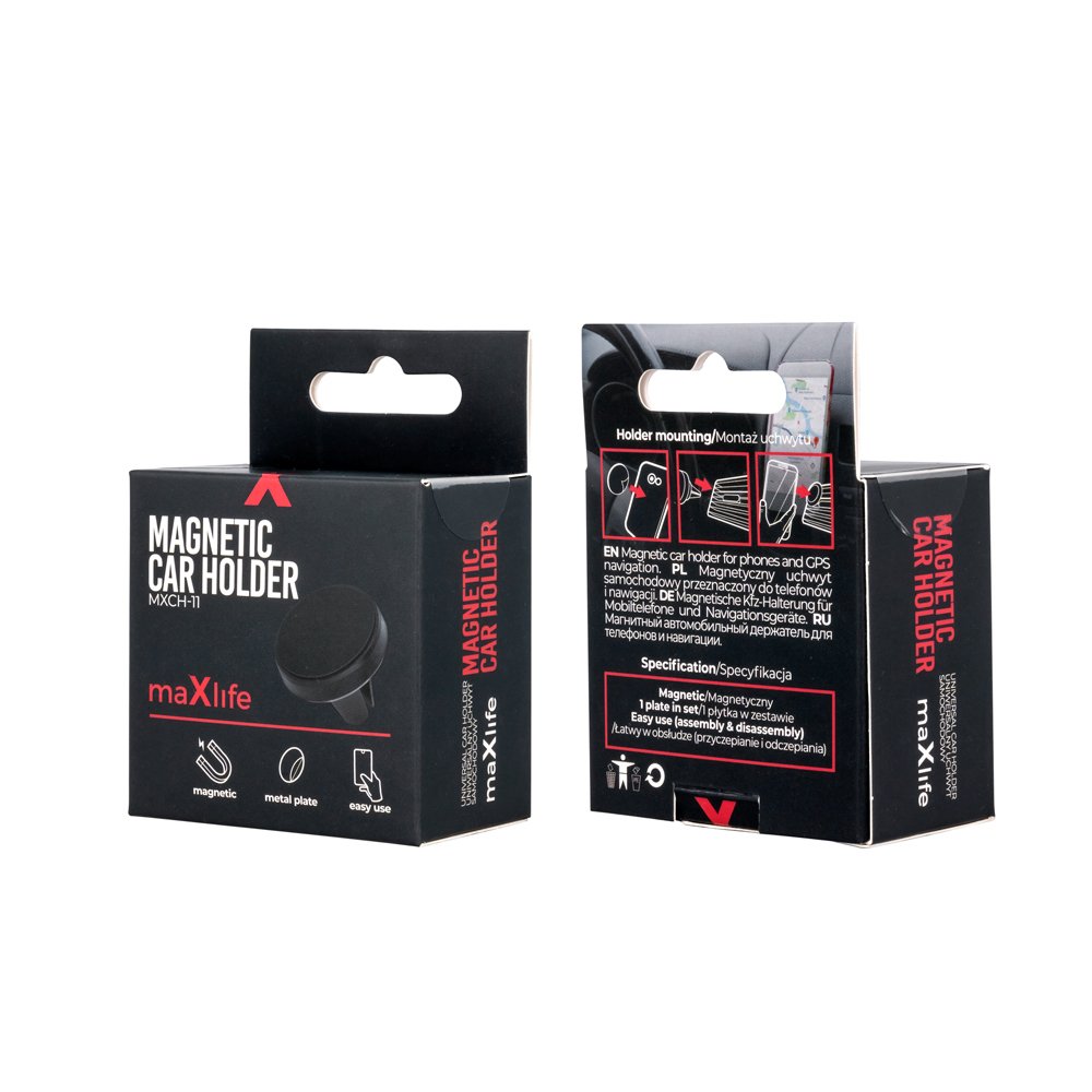 Maxlife auto turētājs ventilācijas restē MXCH-11 magnētisks, melns