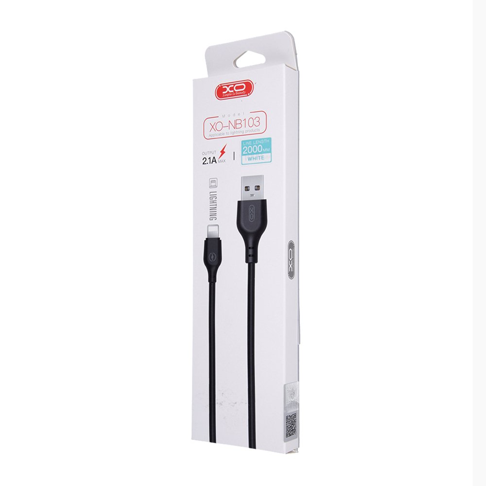 XO kabelis NB103 USB - Lightning 2,0 m 2,1A, balts