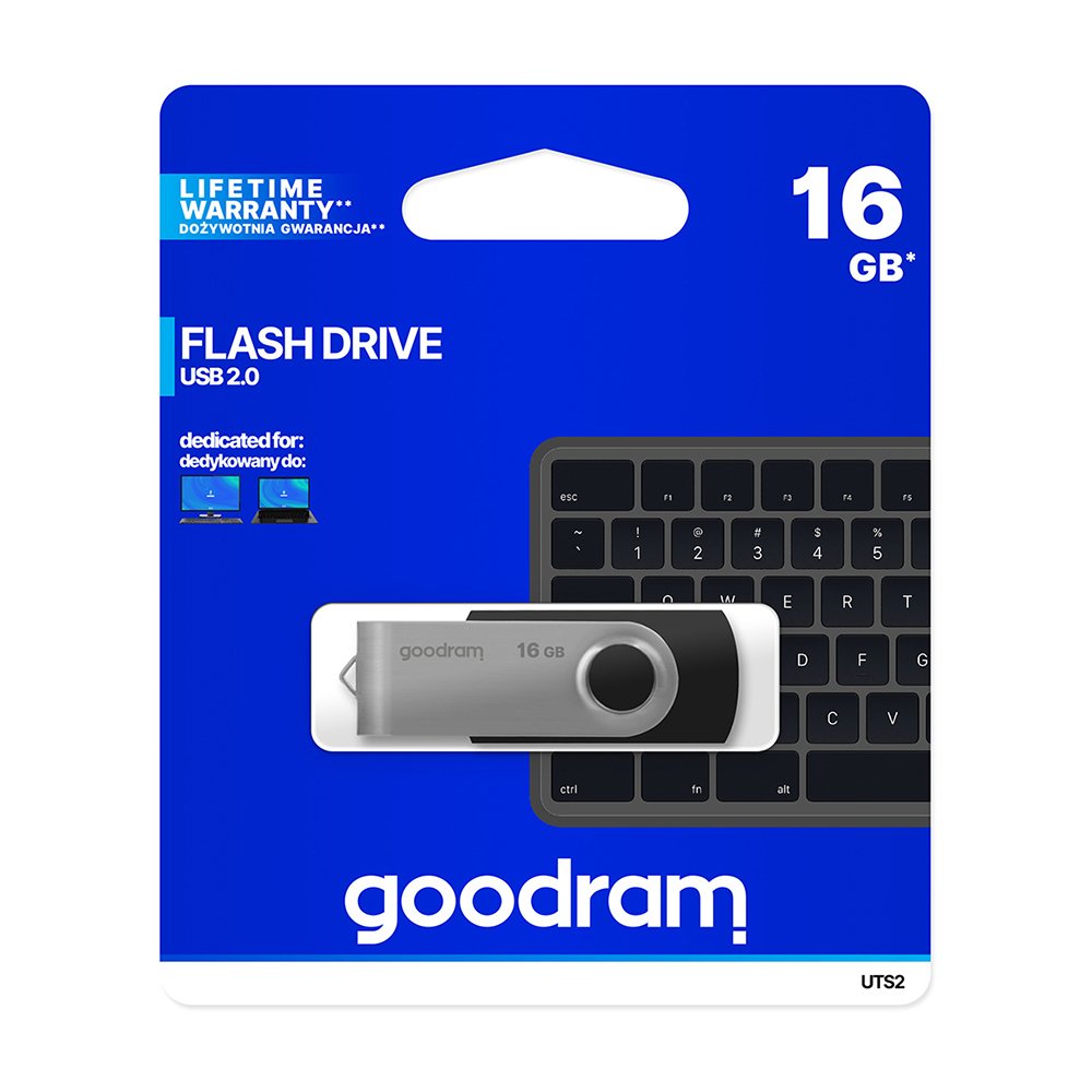 Goodram USB zibatmiņa 16GB USB 2.0 Twister, melns