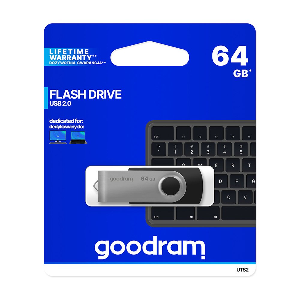 Goodram USB zibatmiņa 64GB USB 2.0 Twister, melns