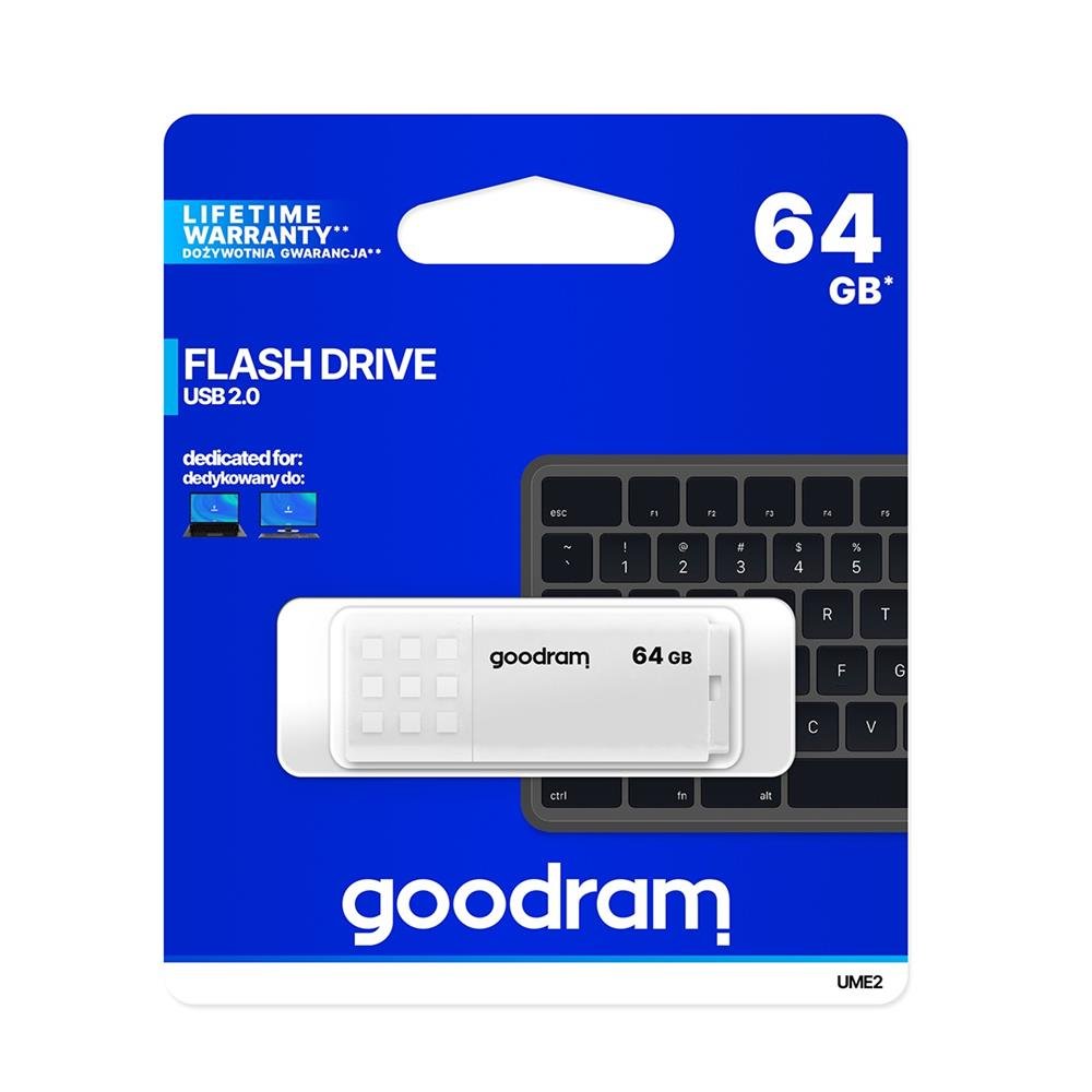 Goodram USB zibatmiņa 64GB USB 2.0 UME2, balts