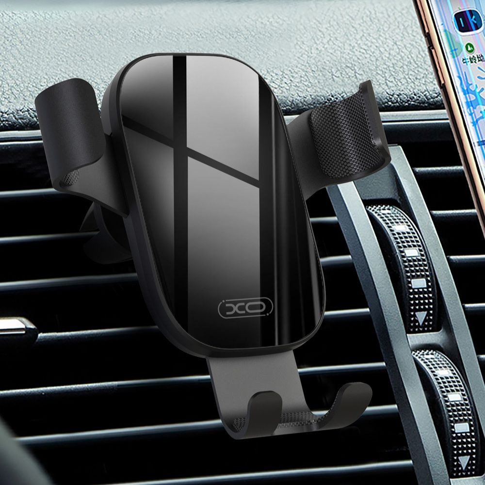 XO auto turētājs C37 gravitātes melns ventilācijas restē