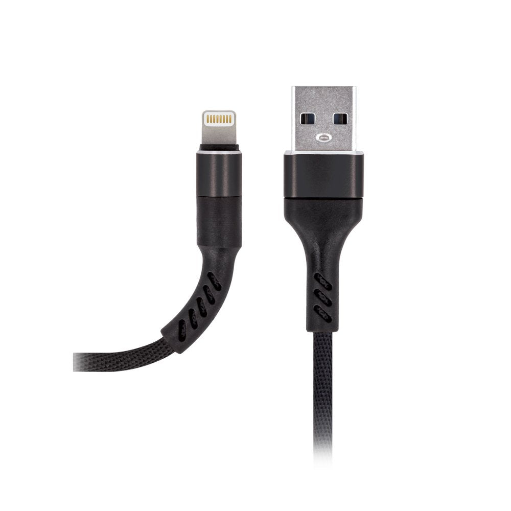 Maxlife MXUC-01 kabelis USB - Lightning 1,0 m 2A melns neilons