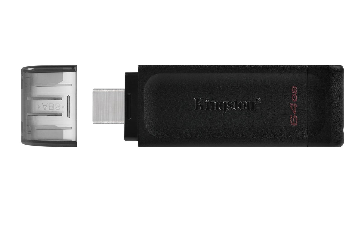 Kingston USB zibatmiņa 64GB USB-C DT70, melns