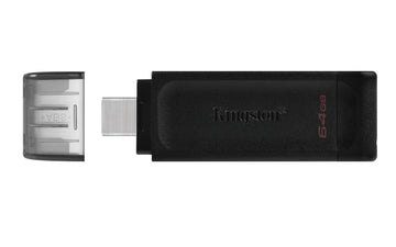 Kingston USB zibatmiņa 64GB USB-C DT70, melns