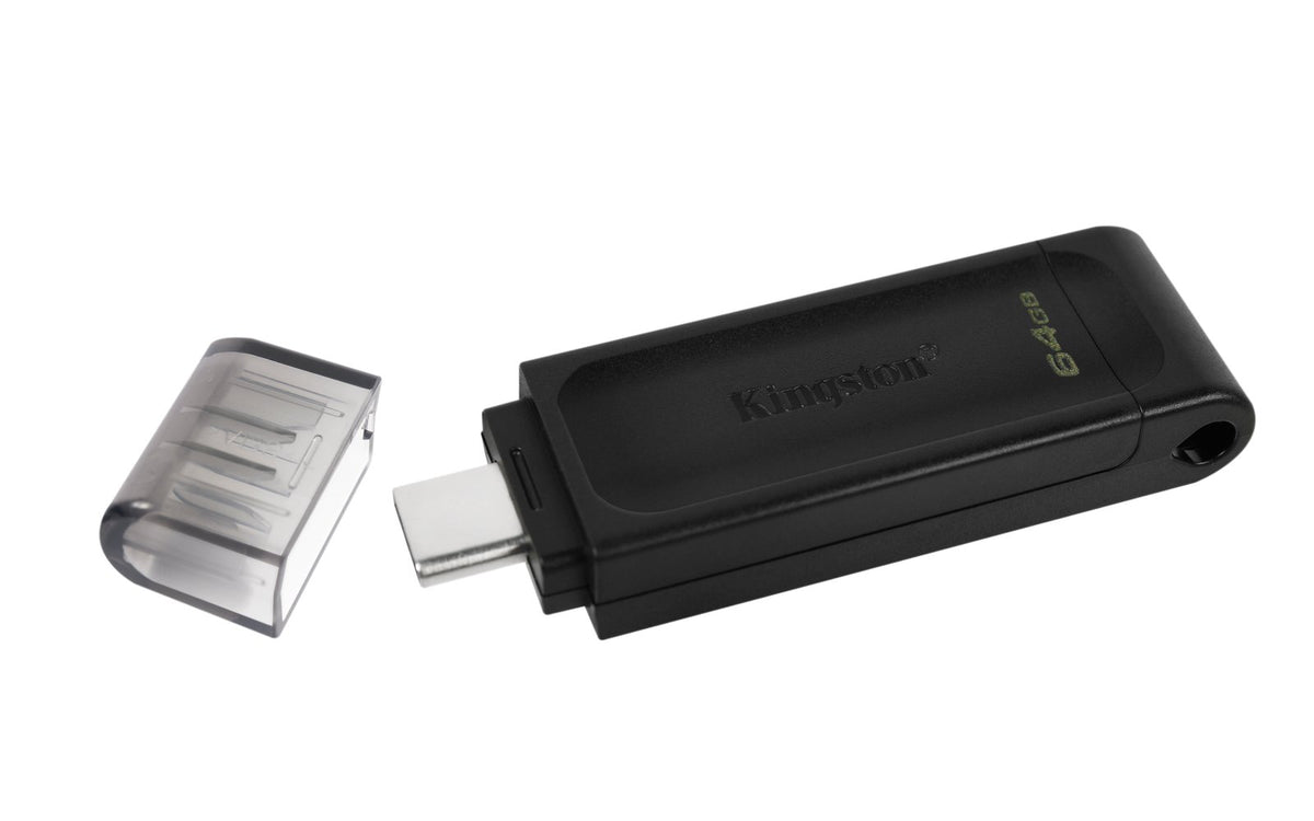 Kingston USB zibatmiņa 64GB USB-C DT70, melns