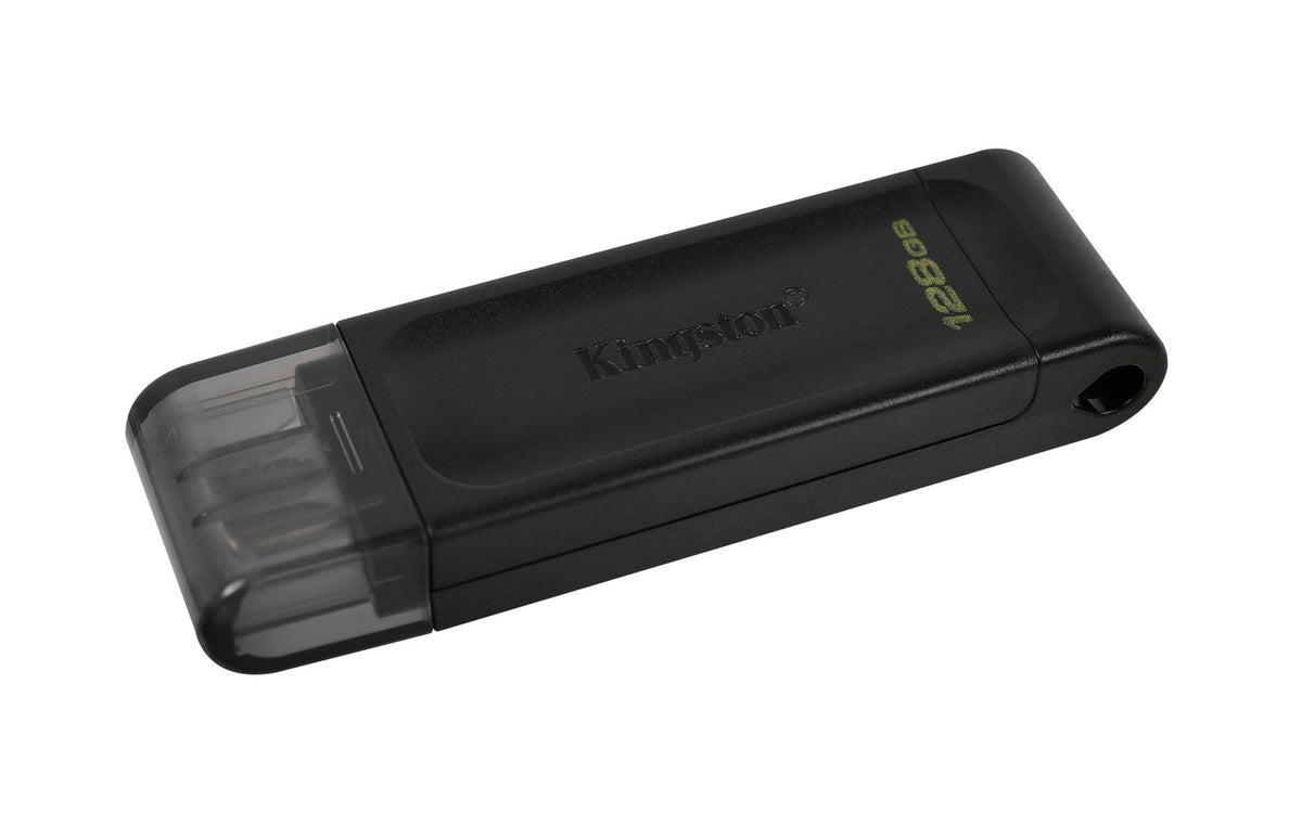 Kingston USB zibatmiņa 128GB USB-C DT70, melns