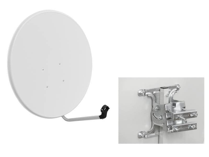 Satelīta antena 80, balta, 5 daļu komplekts ar montāžas piederumiem