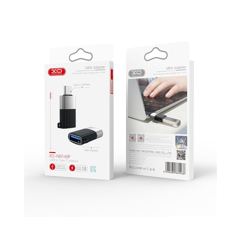 XO adapteris NB149-F USB - USB-C melns OTG